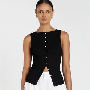 Dissh Gemma Black Sleeveless Knit Top
